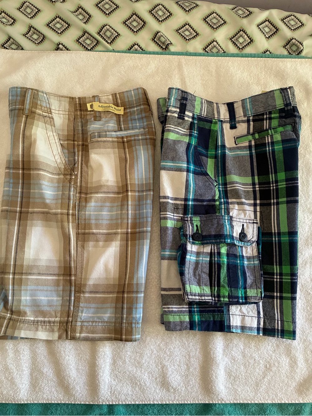 2 Boys Madras shorts, Sz 10